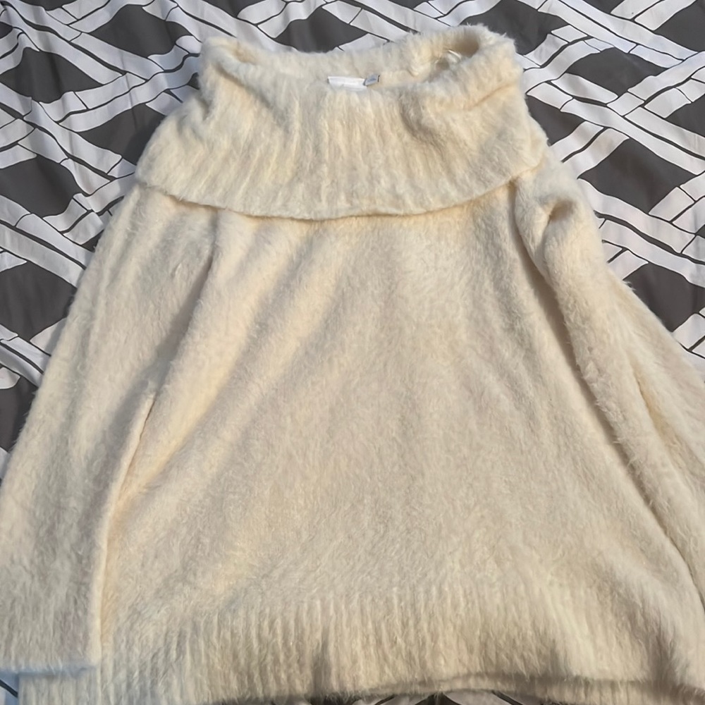 Anthropologie Eyelash Sweater with cowl neck- EUC